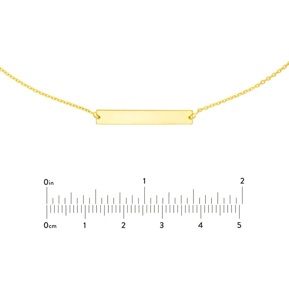 Olas d'Oro - 14K Yellow Gold Adjustable Mini Bar Engravable Choker Necklace