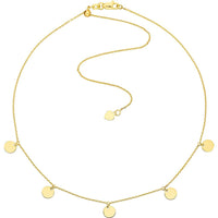 Olas d'Oro - 14K Yellow Gold Adjustable Mini Disc Dangle Choker Necklace