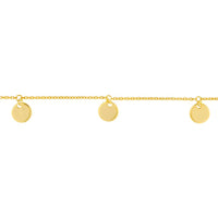 Olas d'Oro - 14K Yellow Gold Adjustable Mini Disc Dangle Choker Necklace