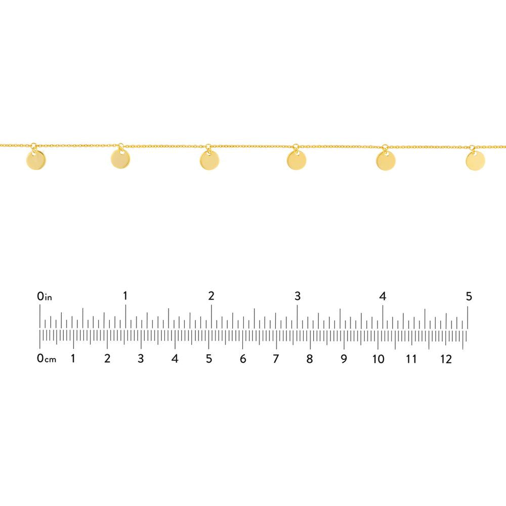 Olas d'Oro - 14K Yellow Gold Adjustable Mini Disc Dangle Choker Necklace