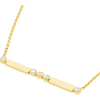 Olas d'Oro - 14K Yellow Gold Adjustable Necklace with Diamond Bezels and Bars - 0.06 Carat Total Diamond Weight