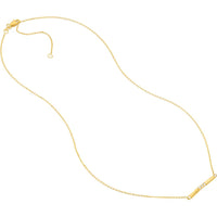 Olas d'Oro - 14K Yellow Gold Adjustable Necklace with Diamond Bezels and Bars - 0.06 Carat Total Diamond Weight