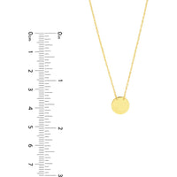 Olas d'Oro - 14K Yellow Gold Adjustable Pendant Necklace with Mini Disc for Engraving