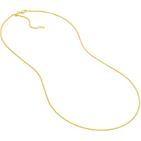 Olas d'Oro - 14K Yellow Gold Adjustable Popcorn Chain Necklace with Silicone Slider Bead - 22 Inch