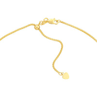 Olas d'Oro - 14K Yellow Gold Adjustable Popcorn Chain Necklace with Silicone Slider Bead - 22 Inch