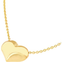 Olas d'Oro - 14K Yellow Gold Adjustable Puffy Heart Necklace - 2.03 Grams