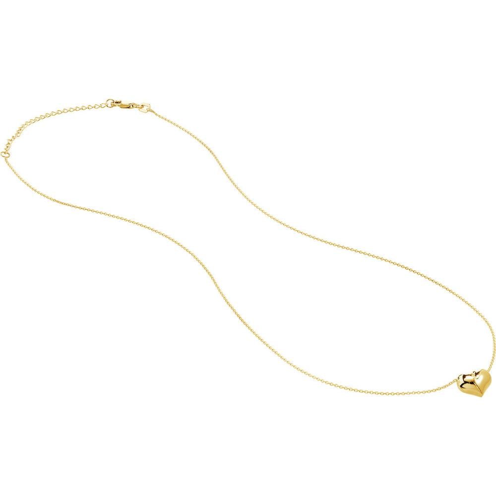 Olas d'Oro - 14K Yellow Gold Adjustable Puffy Heart Necklace - 2.03 Grams