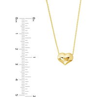 Olas d'Oro - 14K Yellow Gold Adjustable Puffy Heart Necklace - 2.03 Grams