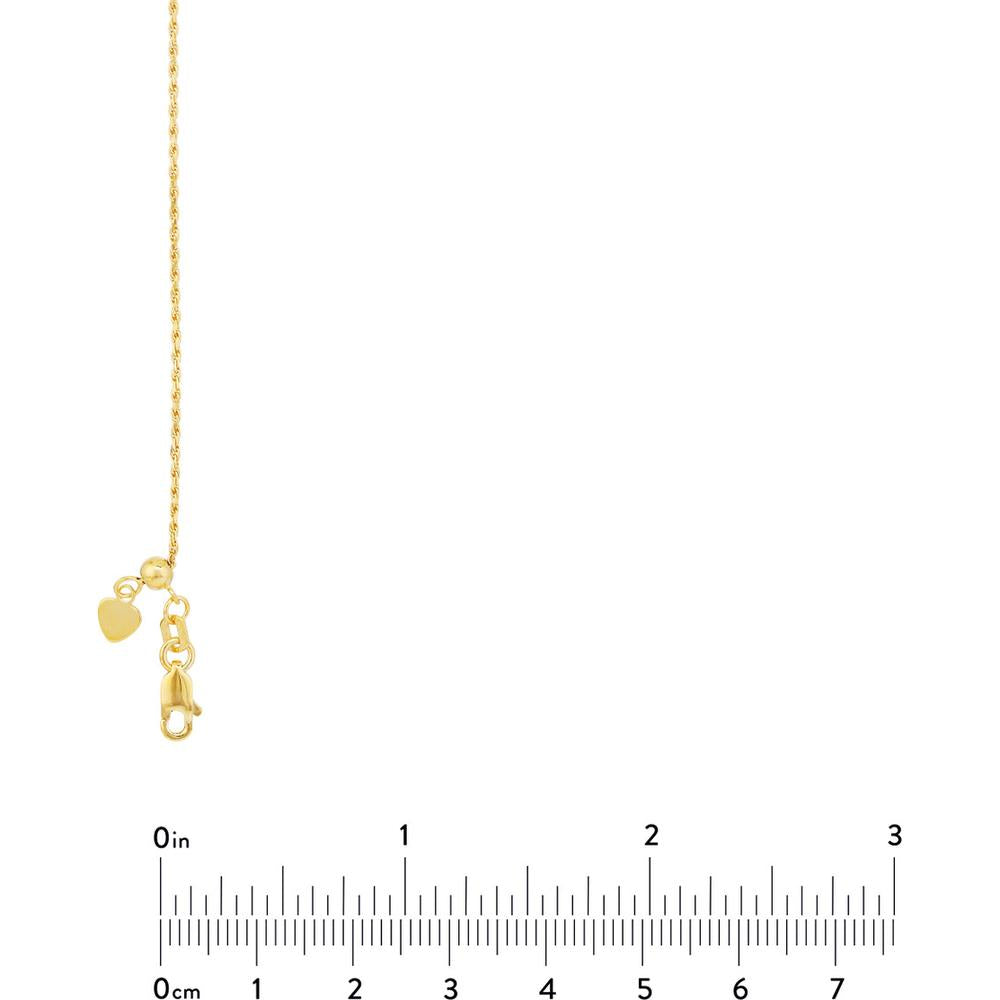 Olas d'Oro - 14K Yellow Gold Adjustable Rope Chain Necklace with Silicone Slider - 22" - 3.25 Grams