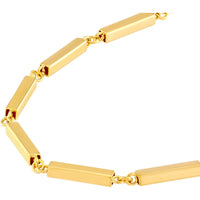 Olas d'Oro - 14K Yellow Gold Adjustable Short Bar Station Bracelet with Pear Shape Lobster Clasp