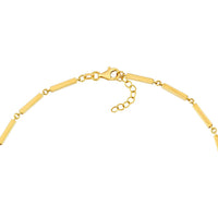 Olas d'Oro - 14K Yellow Gold Adjustable Short Bar Station Bracelet with Pear Shape Lobster Clasp