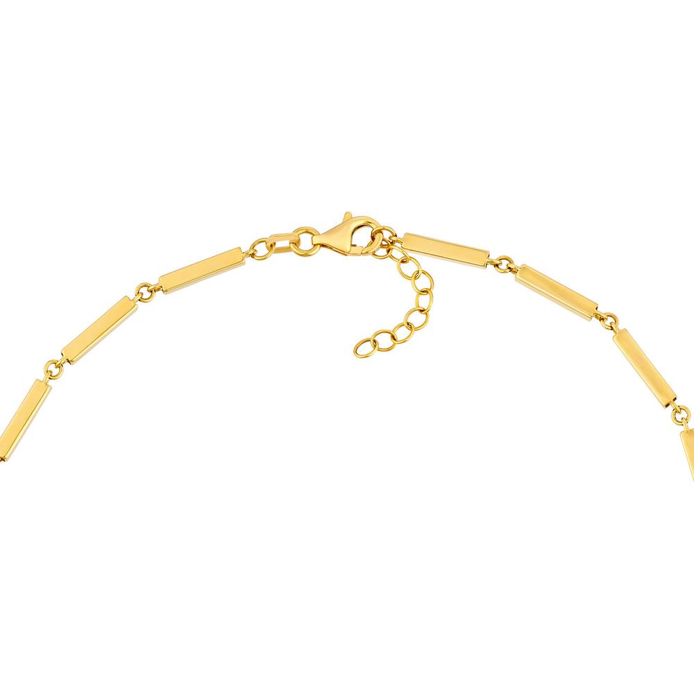 Olas d'Oro - 14K Yellow Gold Adjustable Short Bar Station Bracelet with Pear Shape Lobster Clasp