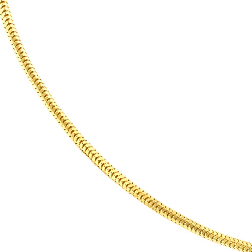 Olas d'Oro - 14K Yellow Gold Adjustable Snake Chain Necklace with Slider - 22" Length