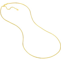 Olas d'Oro - 14K Yellow Gold Adjustable Snake Chain Necklace with Slider - 22" Length