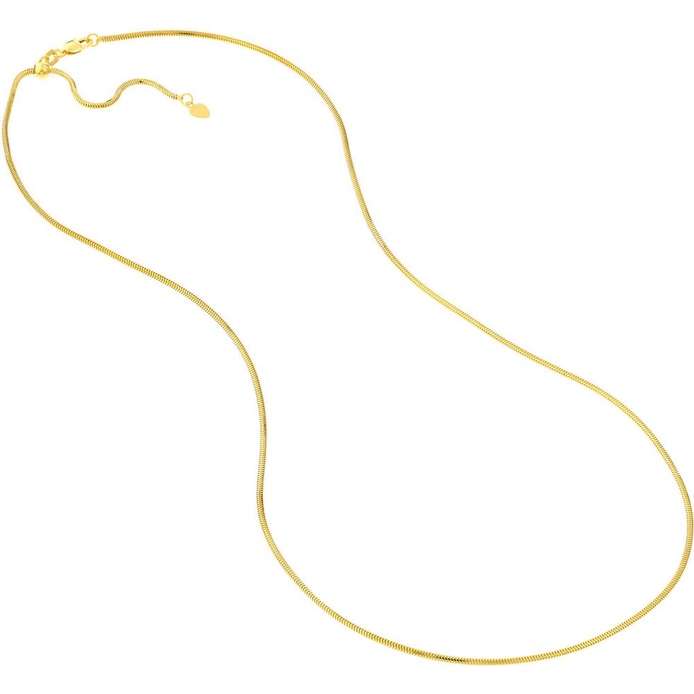 Olas d'Oro - 14K Yellow Gold Adjustable Snake Chain Necklace with Slider - 22" Length