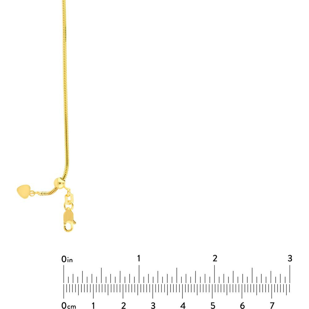 Olas d'Oro - 14K Yellow Gold Adjustable Snake Chain Necklace with Slider - 22" Length