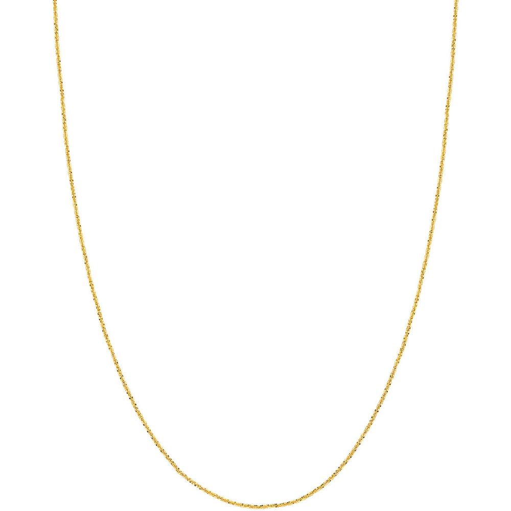 Olas d'Oro - 14K Yellow Gold Adjustable Sparkle Chain Necklace with Silicone Slider 22" Length, 2.94 Grams