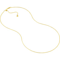 Olas d'Oro - 14K Yellow Gold Adjustable Sparkle Chain Necklace with Silicone Slider 22" Length, 2.94 Grams