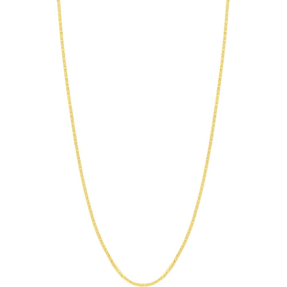 Olas d'Oro - 14K Yellow Gold Adjustable Square Wheat Chain Necklace - 18 Inches
