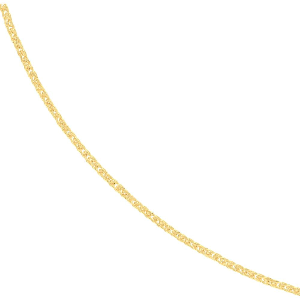 Olas d'Oro - 14K Yellow Gold Adjustable Square Wheat Chain Necklace - 18 Inches