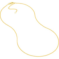 Olas d'Oro - 14K Yellow Gold Adjustable Square Wheat Chain Necklace - 18 Inches