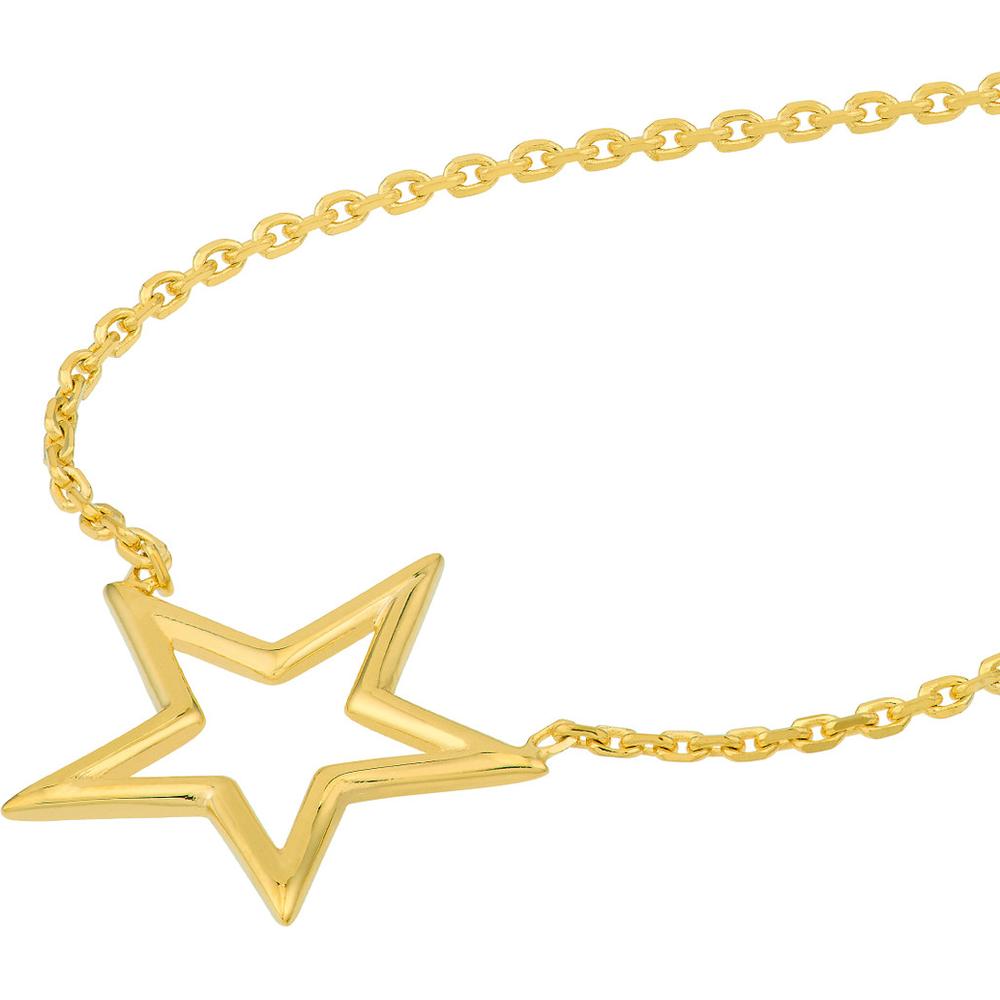 Olas d'Oro - 14K Yellow Gold Adjustable Star Pendant Necklace - 1.85 Grams Total Weight