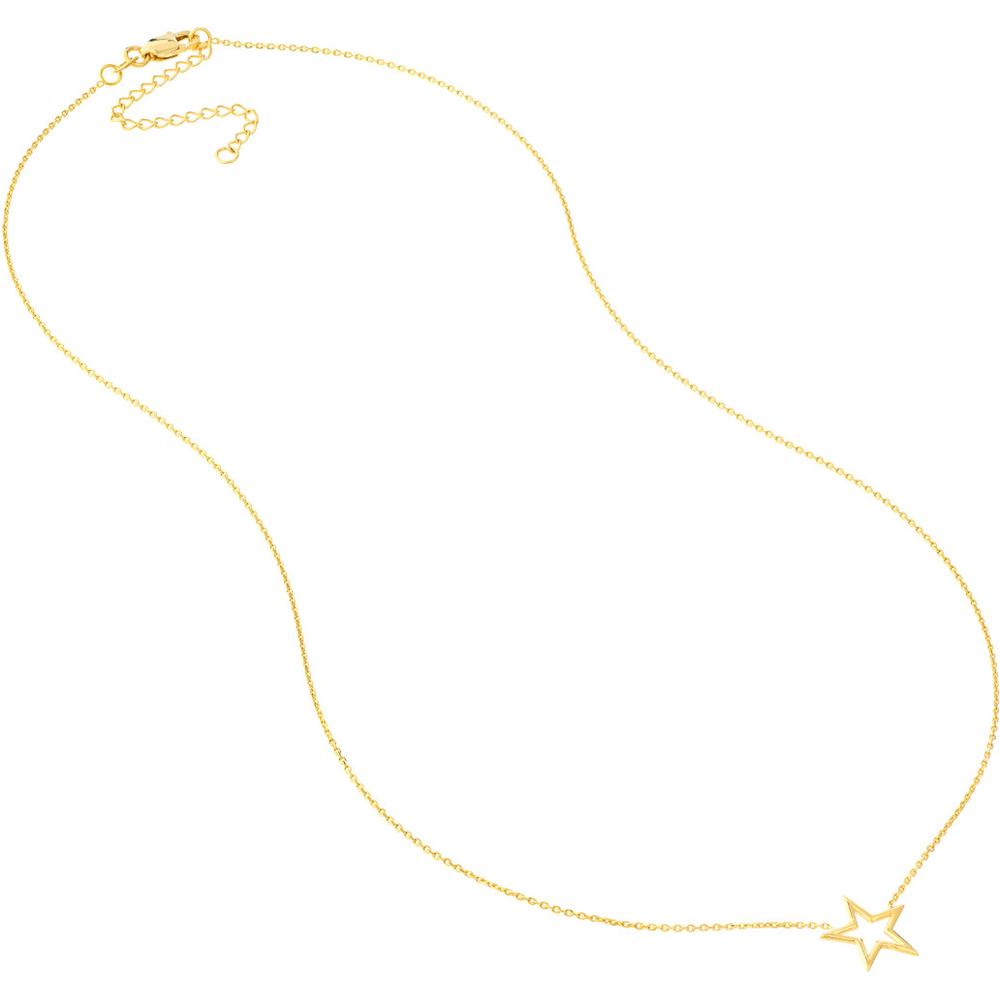 Olas d'Oro - 14K Yellow Gold Adjustable Star Pendant Necklace - 1.85 Grams Total Weight