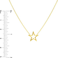 Olas d'Oro - 14K Yellow Gold Adjustable Star Pendant Necklace - 1.85 Grams Total Weight