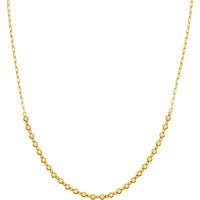 Olas d'Oro - 14K Yellow Gold Alternating Bead Station Necklace - 6.31 Grams