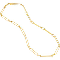 Olas d'Oro - 14K Yellow Gold Alternating Length Long Link Chain Necklace - 21.51 Grams