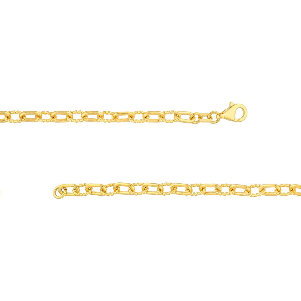 Olas d'Oro - 14K Yellow Gold Alternating Link Chain Necklace - 18" Length - 13.18 Grams