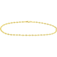 Olas d'Oro - 14K Yellow Gold Anchor Chain Anklet - 10 Inches, 3.11 Grams Weight