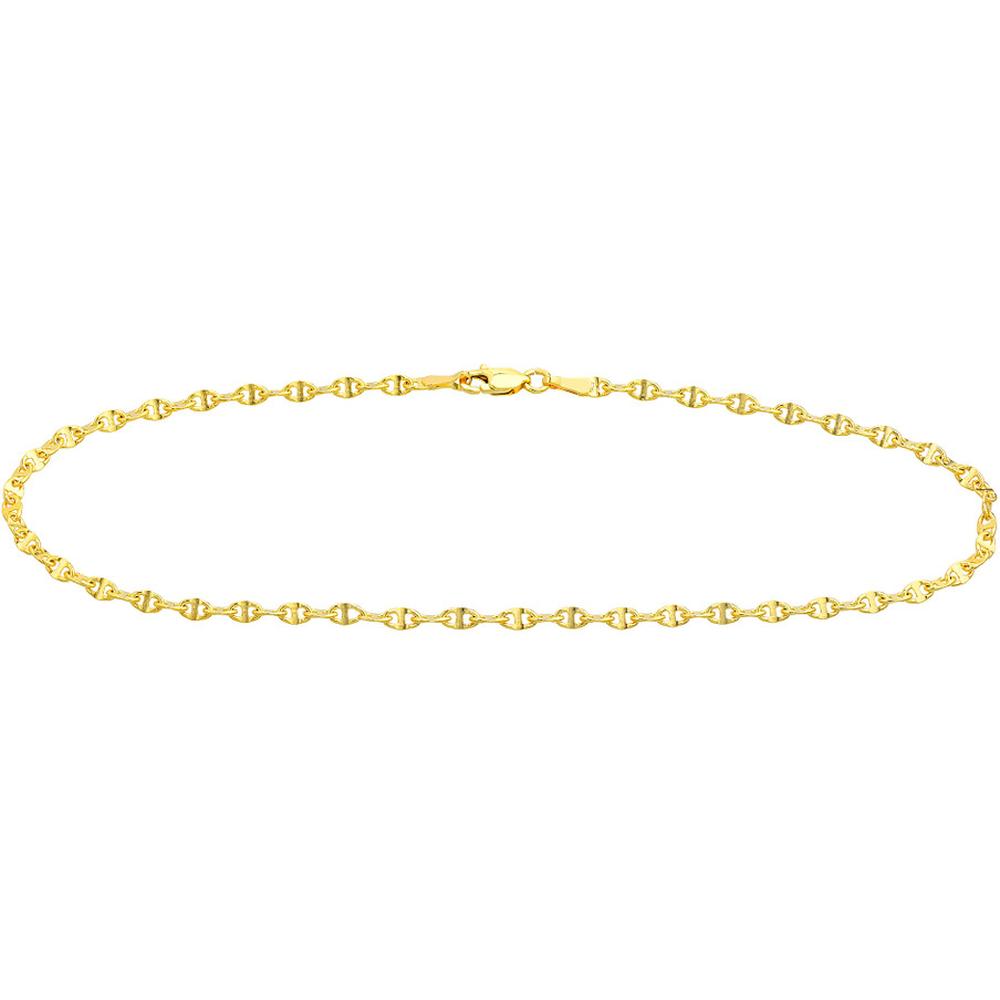 Olas d'Oro - 14K Yellow Gold Anchor Chain Anklet - 10 Inches, 3.11 Grams Weight