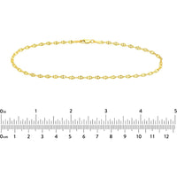 Olas d'Oro - 14K Yellow Gold Anchor Chain Anklet - 10 Inches, 3.11 Grams Weight