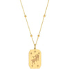 Olas d'Oro - 14K Yellow Gold Aries Engraved Zodiac Pendant with Star Detailing - 1.68 Grams
