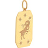 Olas d'Oro - 14K Yellow Gold Aries Engraved Zodiac Pendant with Star Detailing - 1.68 Grams