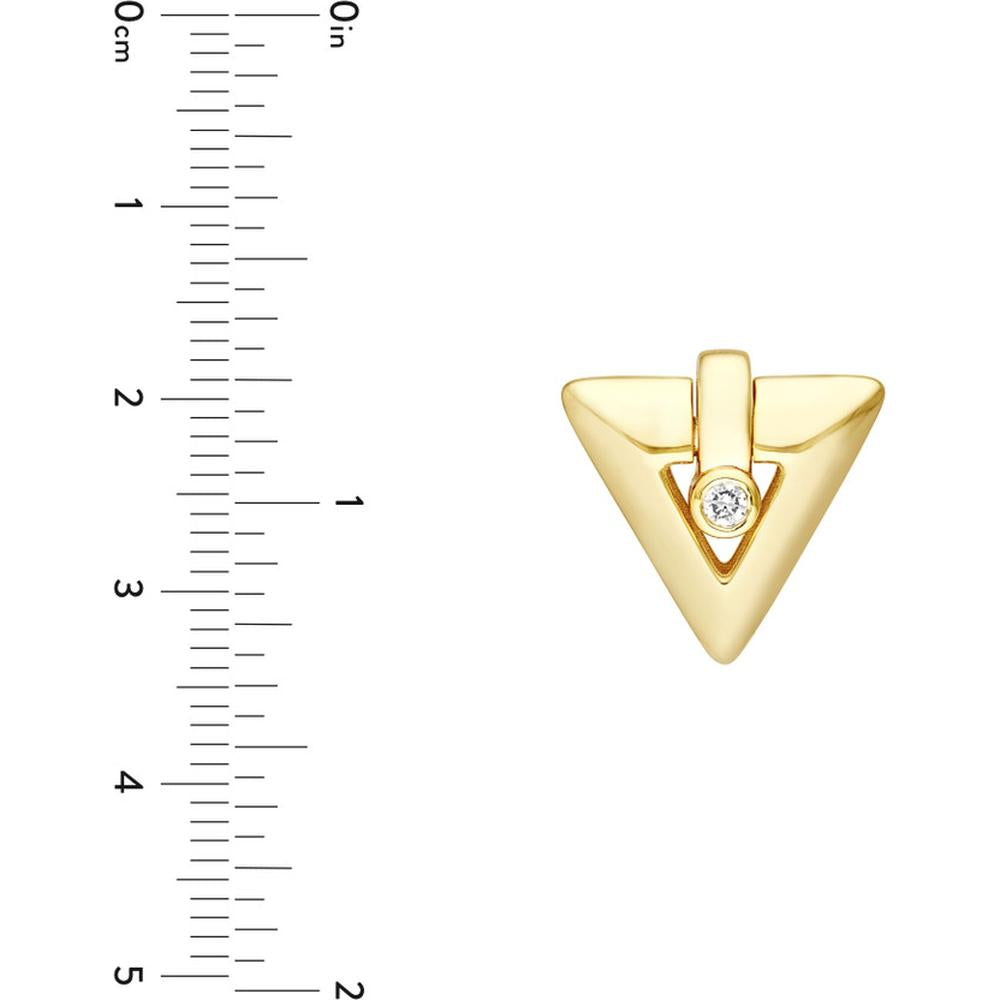 Olas d'Oro - 14K Yellow Gold Arrow Dangle Earrings with 0.13 Carat Total Diamond Weight