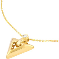 Olas d'Oro - 14K Yellow Gold Arrow Pendant Necklace with Diamond - 0.06 Carat Total Diamond Weight