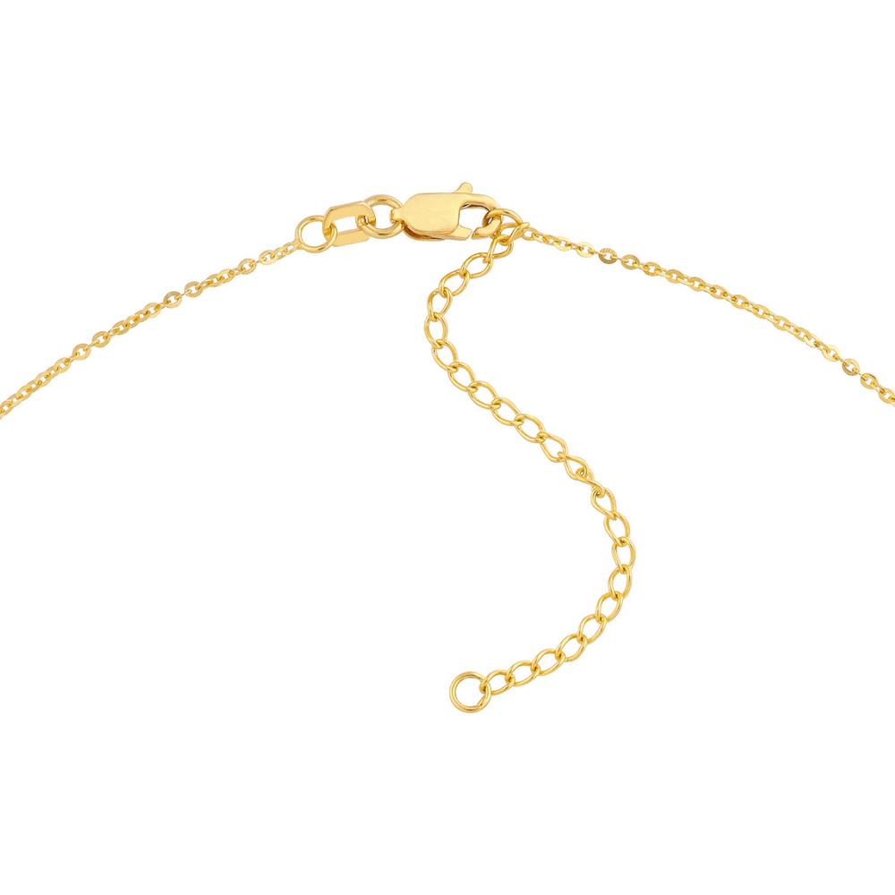 Olas d'Oro - 14K Yellow Gold Arrow Pendant Necklace with Diamond - 0.06 Carat Total Diamond Weight