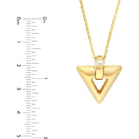 Olas d'Oro - 14K Yellow Gold Arrow Pendant Necklace with Diamond - 0.06 Carat Total Diamond Weight