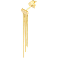 Olas d'Oro - 14K Yellow Gold Ascending Triple Snake Chain Drop Earrings with Textured Design