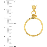Olas d'Oro - 14K Yellow Gold Australian Kangaroo 1/4 Oz Coin Pendant with Diamond Cut Bezel