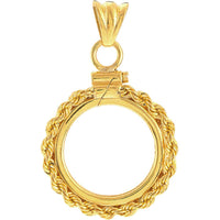 Olas d'Oro - 14K Yellow Gold Australian Kangaroo Coin Bezel Pendant - 2.38 Grams
