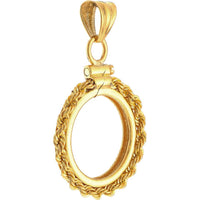 Olas d'Oro - 14K Yellow Gold Australian Kangaroo Coin Bezel Pendant - 2.38 Grams