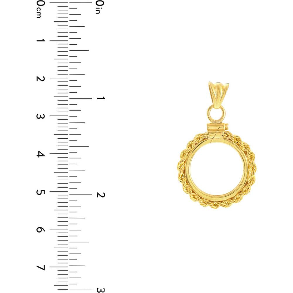 Olas d'Oro - 14K Yellow Gold Australian Kangaroo Coin Bezel Pendant - 2.38 Grams