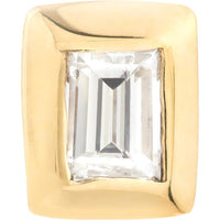 Olas d'Oro - 14K Yellow Gold Baguette Diamond Bezel Stud Earrings - 0.18 Carat Total Diamond Weight