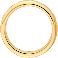 Olas d'Oro - 14K Yellow Gold Band with 1/2 Total Carat Weight Round Diamonds - 2mm Stones