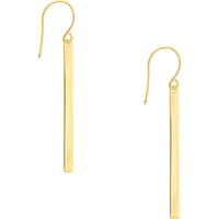 Olas d'Oro - 14K Yellow Gold Bar Dangle Earrings with Fish Hook Closure - 2.75 Grams Total Weight
