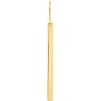 Olas d'Oro - 14K Yellow Gold Bar Dangle Earrings with Fish Hook Closure - 2.75 Grams Total Weight