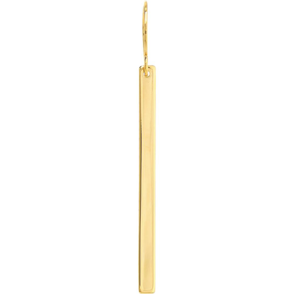 Olas d'Oro - 14K Yellow Gold Bar Dangle Earrings with Fish Hook Closure - 2.75 Grams Total Weight